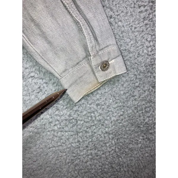 Vintage Guess USA Women M Gray Denim Trucker Jacket 90s American Tradition Flaw - Image 5