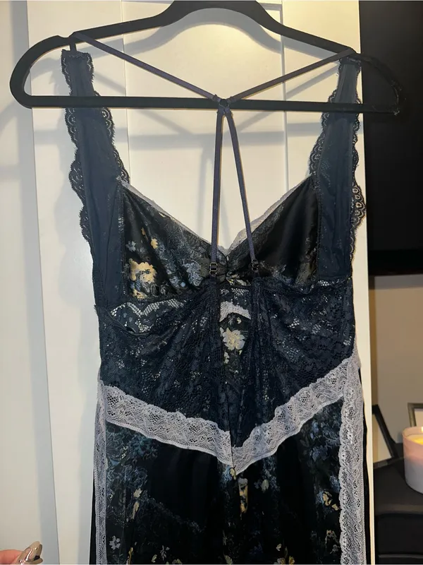 NWT Free People Just Dreamy Maxi Slip Dress- Indigo Combo $128 MSRP - Image 7