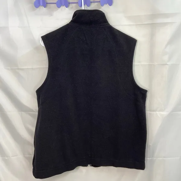 Architect women's black fleece mock neck full zip soft winter basic vest large‎ - Image 7