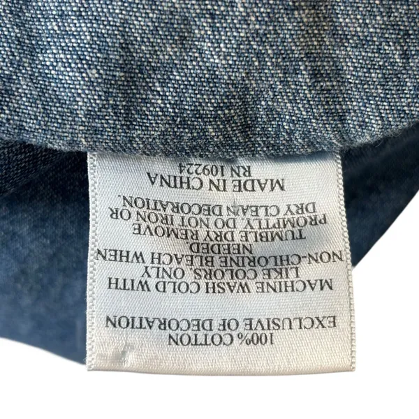 Vintage 90s Embroidered Daisy Floral‎ Sleeveless Medium Wash Chambray Denim XL - Image 6