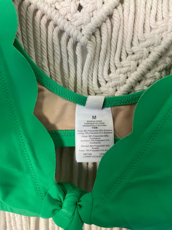 J. Crew Scalloped Tie Front Bikini Top - Image 5