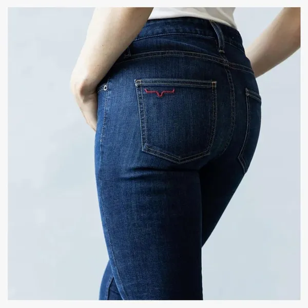Kimes Ranch Chloe Western Denim Mid Rise Flare Jeans Size 0/34 Blue - Image 3