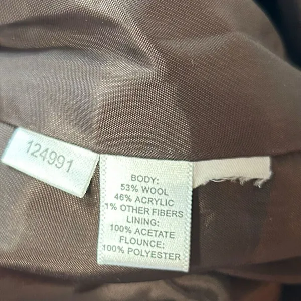 Ann Taylor Loft Women Tweed Texture Flounce Skirt Brown Floral Hem Accent Size 8 Wool Blend - Image 7
