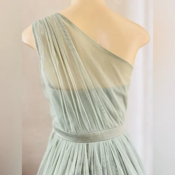 Anaya with love One-Shoulder Maxi dress Tulle Gown in Sage Green Size 4 EUC - Image 12
