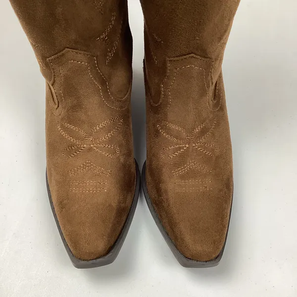 Soda Zahara Women’s Brown Western Cowgirl Knee-High Faux Suede Boots Size 6 NWOT - Image 9