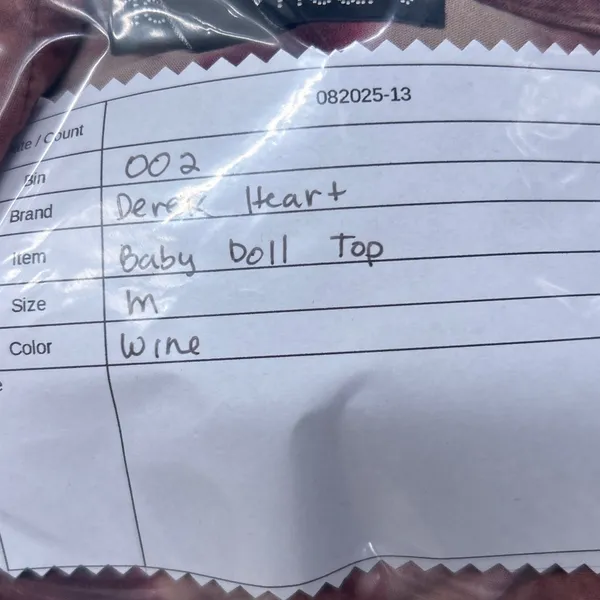 Derek Heart Baby Doll‎ Top Medium Wine - Image 14