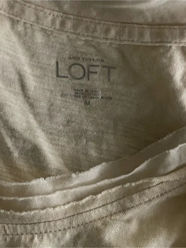 Ann Taylor Loft off White Embellished Shirt - Image 5
