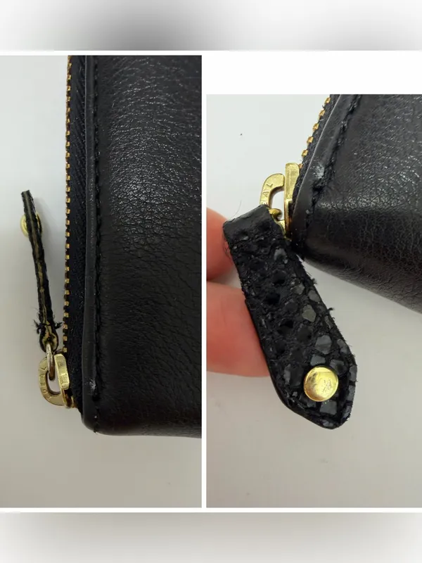 Coach Ashley Zip Around Accordion Leather Wallet Black - Image 8