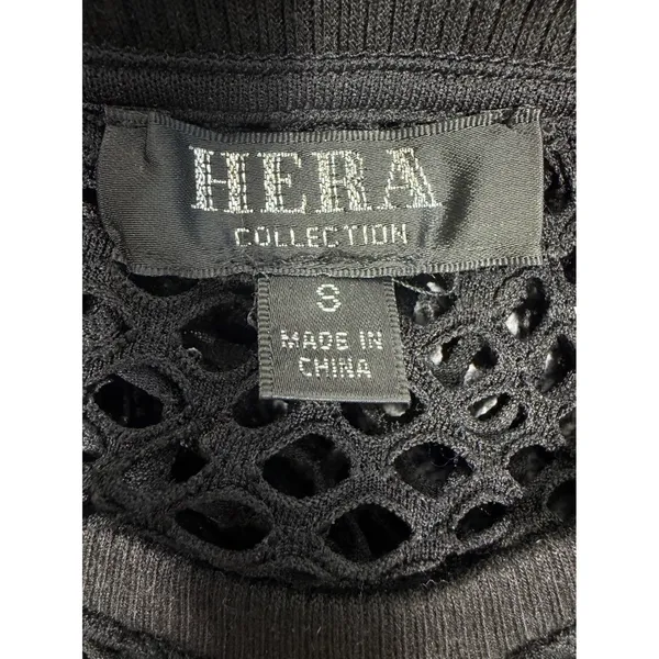 Hera Collection Fishnet Swim Cover Up Women S Black Long Sleeve Sheer Mesh Dress - Image 9