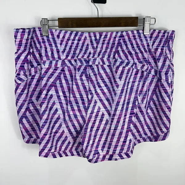 GapFit gSprint Running Shorts Womens XL Purple Geometric‎ Gym Outdoors Active - Image 5