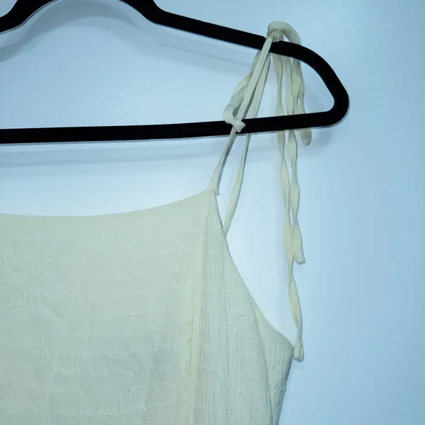 New Cider Pale Yellow Spaghetti Strap Midaxi Dress Size Large - Image 3
