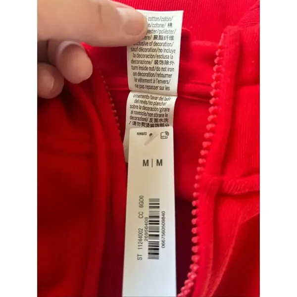 Victoria’s Secret Pink Full Zip Campus Hoodie Drawstring Logo NWT Red M - Image 4