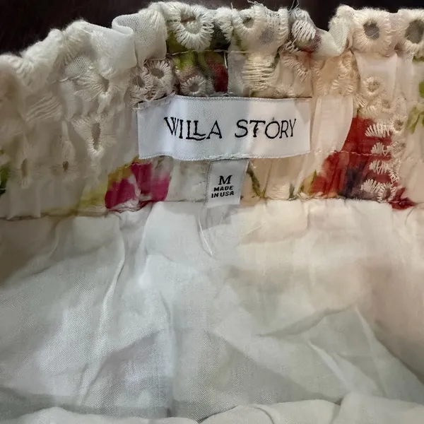 WILLA STORY Floral Eyelet Tiered Mini Skirt - M - Image 4