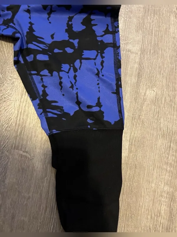 Alo Goddess Leggings Ribbed Blue Black Yoga Womens S Activewear Athletic - Image 6