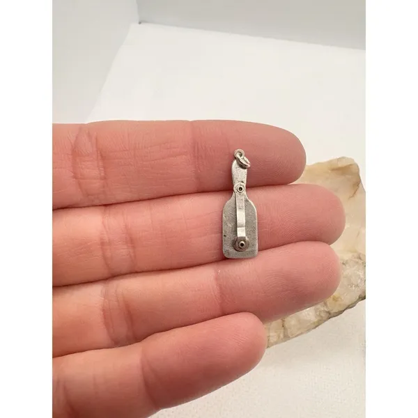 Vintage Sterling Silver‎ Hinged Menu Sign Charm Figural Pendant 0.8g Moving Part - Image 4
