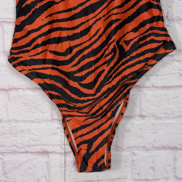Missguided Tiger Print One-Piece Swimsuit Size 8 - Image 3