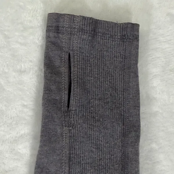 Lululemon Savasana Jacket Heathered‎ Coal Gray Asymmetrical Zip Thumbholes 6 - Image 5