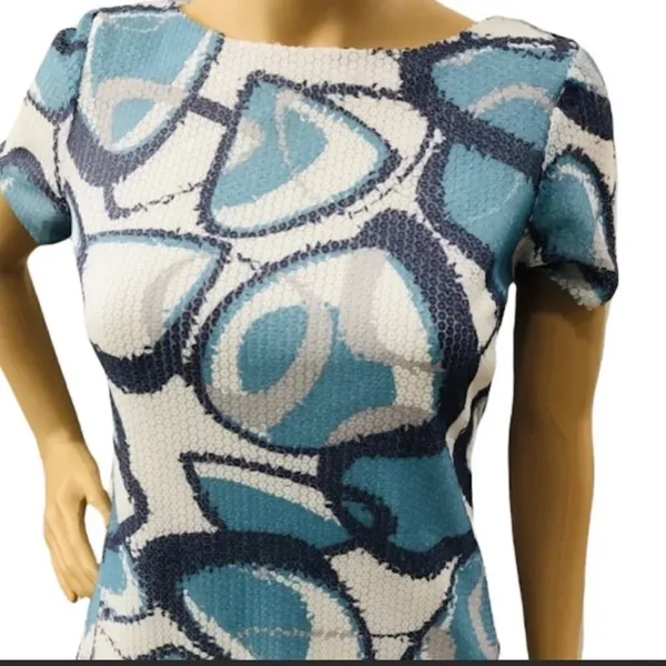 Muse All Dress‎ Circles Sequin Print Blue Gray White Size 8 Women Dress C26 - Image 4
