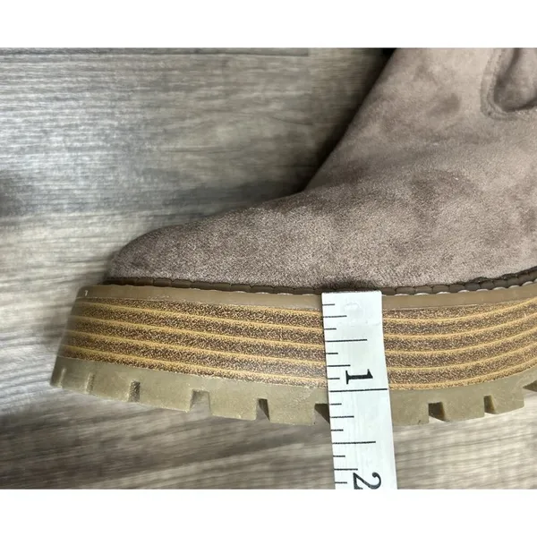 NEW Altar’d State Faux Suede Over The Knee Boots Taupe Chunky Lug Sole Size 8.5M - Image 11