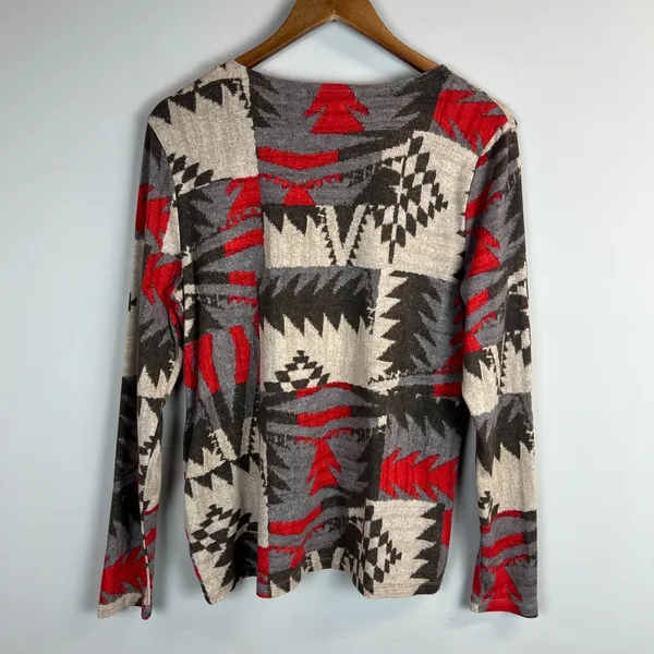 Lauren Ralph Lauren Top Womens XL‎ Southwestern Aztec Navajo Long Sleeve Buttons - Image 7
