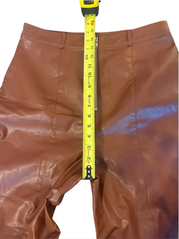 Lovers and Friends Georgie Pant in Chestnut Brown Womens Large Faux Leather - Image 10