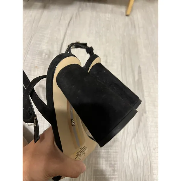 Sam Edelman $140‎ Kia Block Heel Size 8 Black Suede Formal Bridesmaid Prom Shoes - Image 7