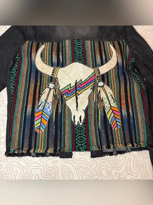 Judith March Black Denim Patchwork Jacket – Size M - Image 7