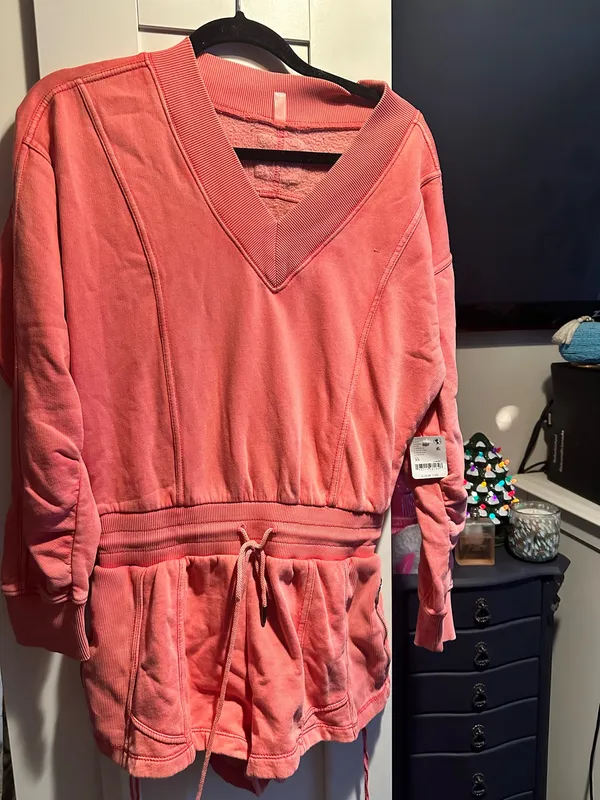 NWT FREE PEOPLE Movement Intercept Romper - Hibiscus $128MSRP - Image 8
