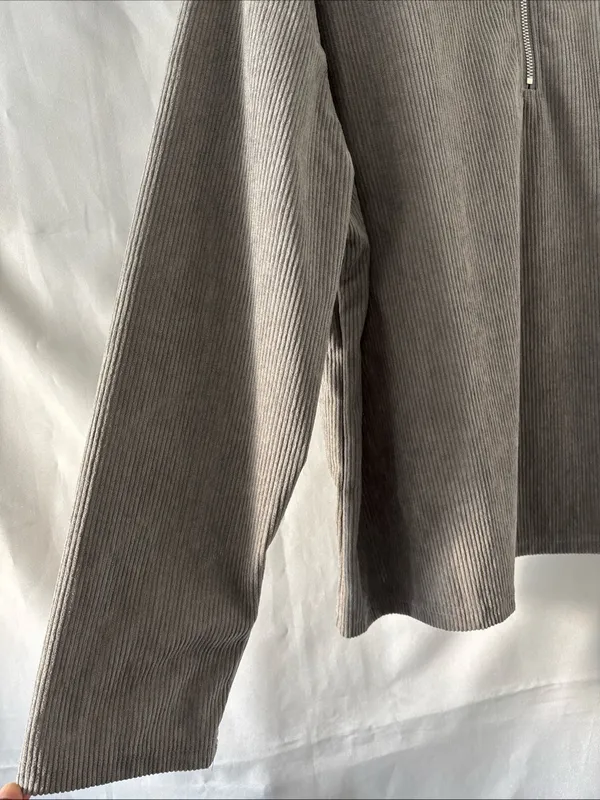 Unbranded Quarter-Zip Ribbed Pullover Sweater - Oversized / Unisex - Image 3