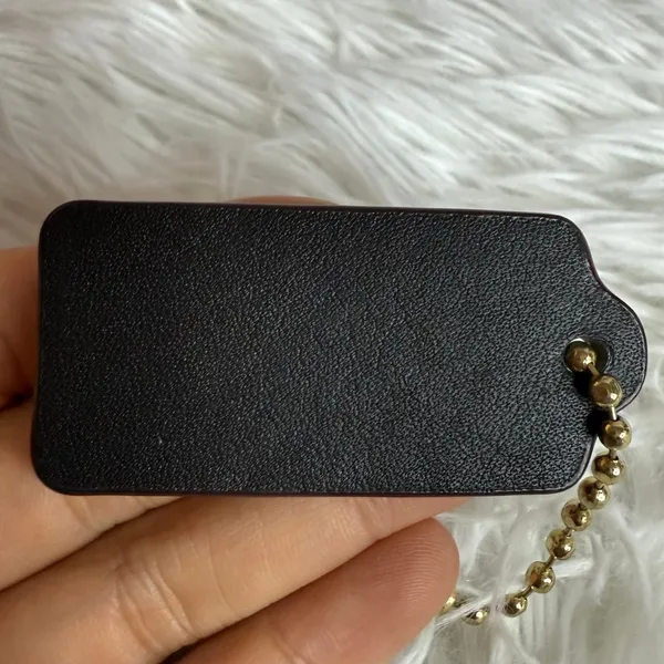 2" COACH Black Brown Fob Bag Charm Hang tag Hangtag - Image 2