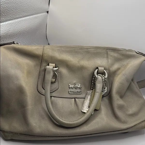 Coach Madison Sabrina 12937 Taupe Pebbled Leather Satchel Crossbody Bag - Image 3