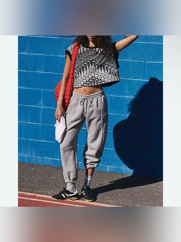 NWT Free People FP Movement My Time Printed Tee - White Black Geo Combo - XL - Image 4