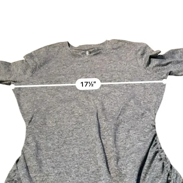 Vuori Halo Ruched Dress Womens Medium‎ Heather Grey DreamKnit Long Sleeve Mini - Image 9