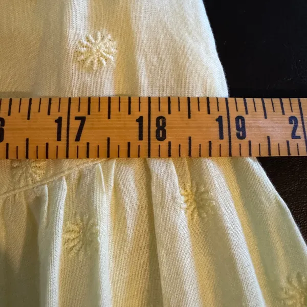 Old Navy Tiered Floral Embroidered Maxi‎ Tank Dress Medium Butter Yellow Granola Fairy - Image 14