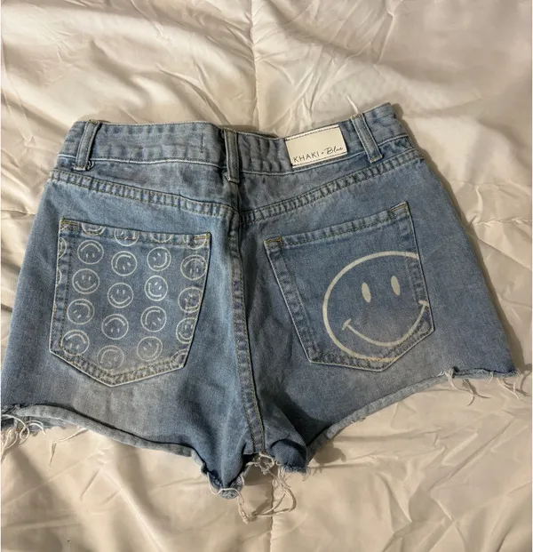 Khaki x Blue Denim Shorts Size 26 - Image 2
