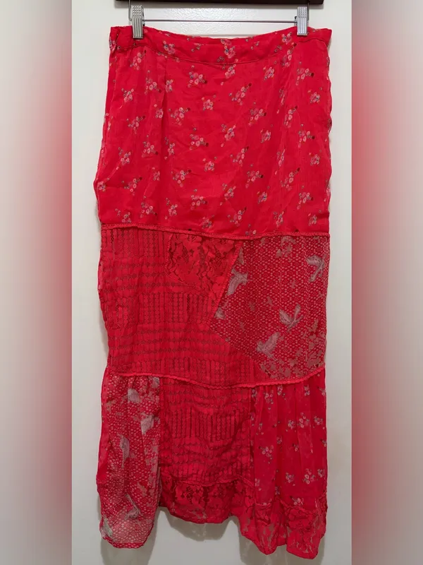 Free People Daniella Lace Maxi Skirt Large - Image 5