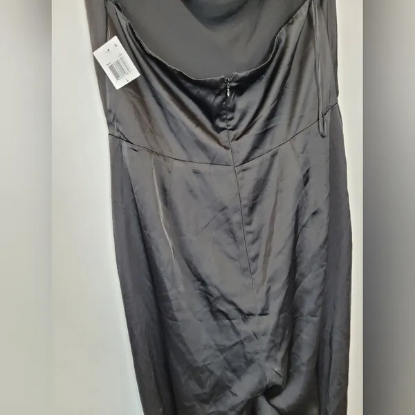 NEW 19 Cooper Black Satin Jumpsuit Halter Neck Cowl Night Out Club Large - Image 10