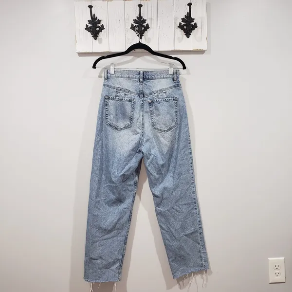 Free People We The Free Jeans 29 Straight Leg Raw Hem Boho Festival - Image 2