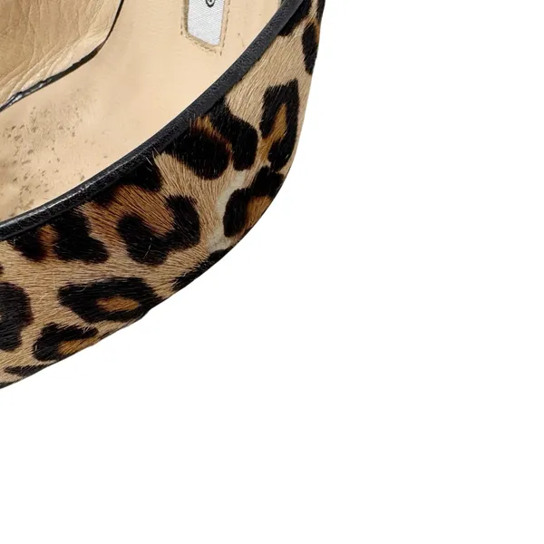Manolo Blahnik Carolyne Leopard Calf Hair Slingback Pumps Size 38 - Image 3
