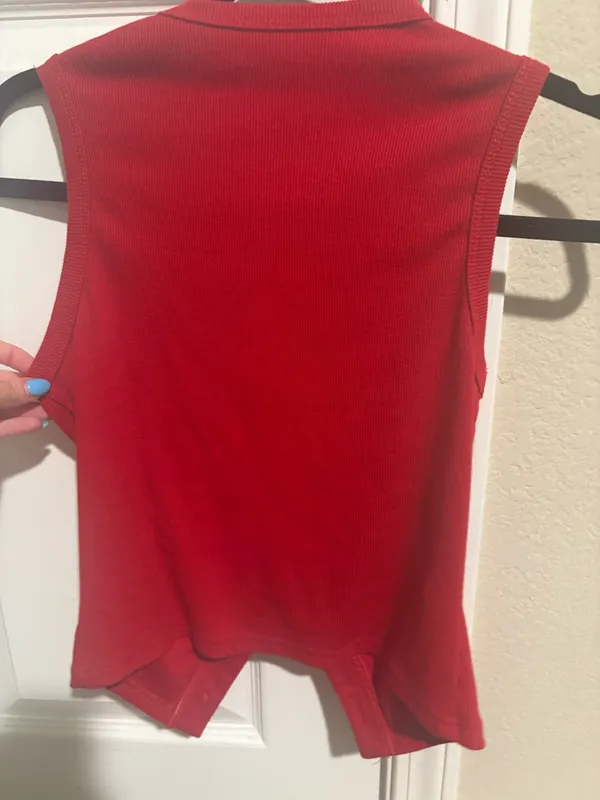 Button down tank Red Size M - Image 2