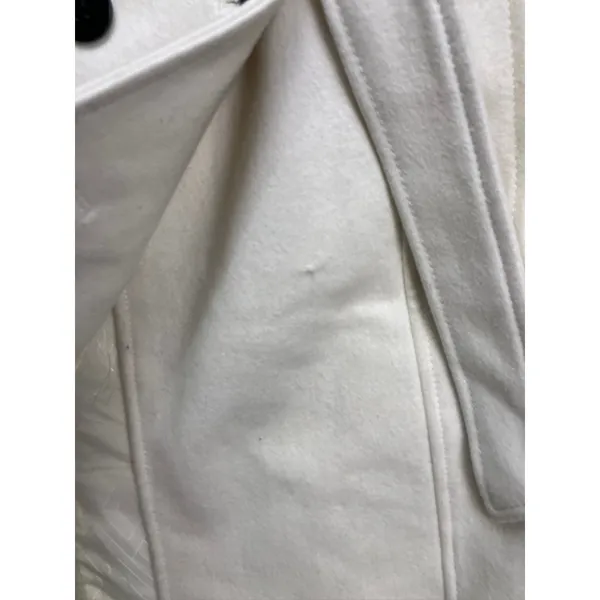 Guess Wool Blend Peacoat Womens Small Cream Double Breasted‎ Belted - Image 4