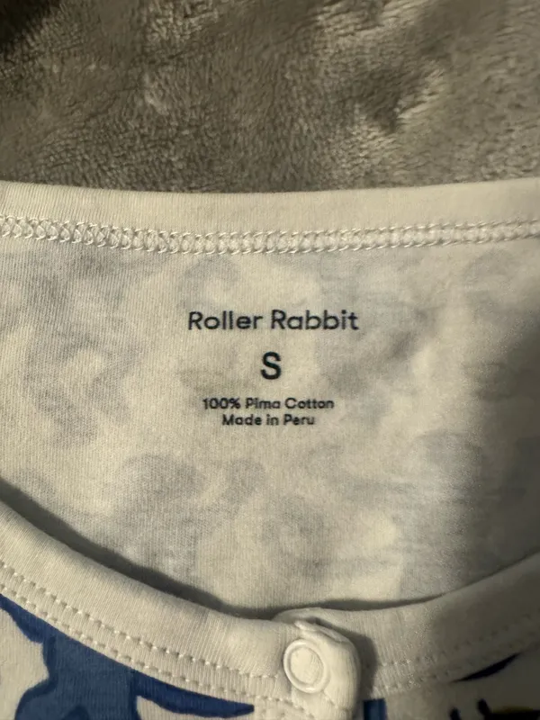 Roller Rabbit Pajamas Monkey Blue long sleeve set small - Image 3