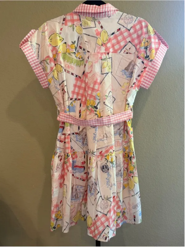 Entro Capri Lemon Mini Dress in Pink Size S - Image 3
