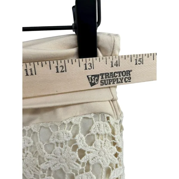 Solitaire Lace Maxi Skirt XS‎ Ivory Cream Crochet Boho Lined Cotton Indie - Image 5