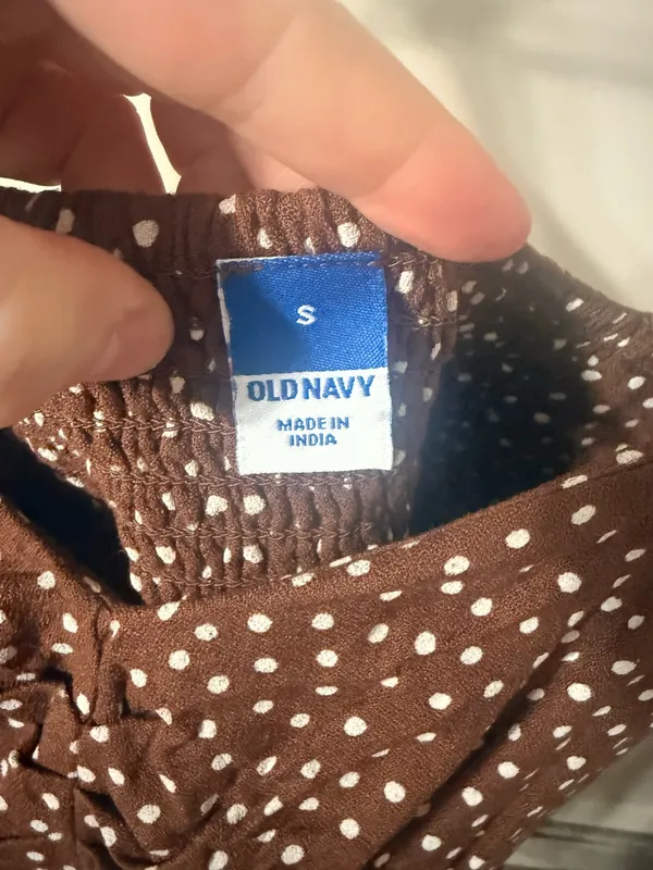 Old Navy Brown/White Polka dot dress - Image 3