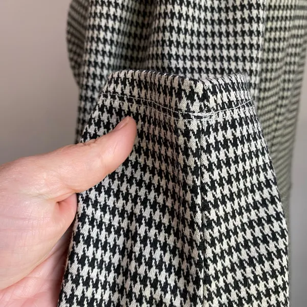 Loft Houndstooth Ruffle Posh Trim Mini‎ Dress Black and White Size 10 - Image 4