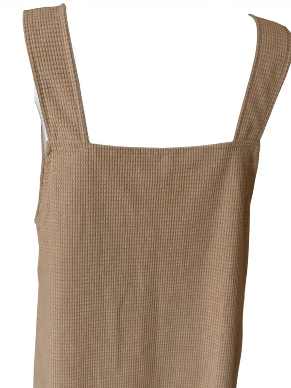 SHEIN Beige V-Neck Sleeveless Mini Dress - Image 5