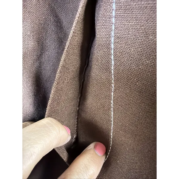Coldwater Creek Jacket Womens Medium Brown Linen Bld Lined Hook Closure western - Image 4