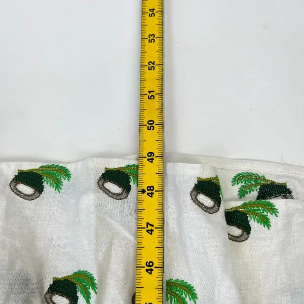 NWOT Farm Rio Linen Blend Cutout Tie Front Embroidered Tiered Midi Dress Size XS - Image 12