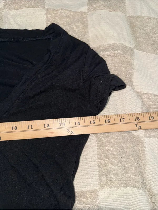 Free People Black V-Neck Short Sleeve Bodysuit size S - Image 2